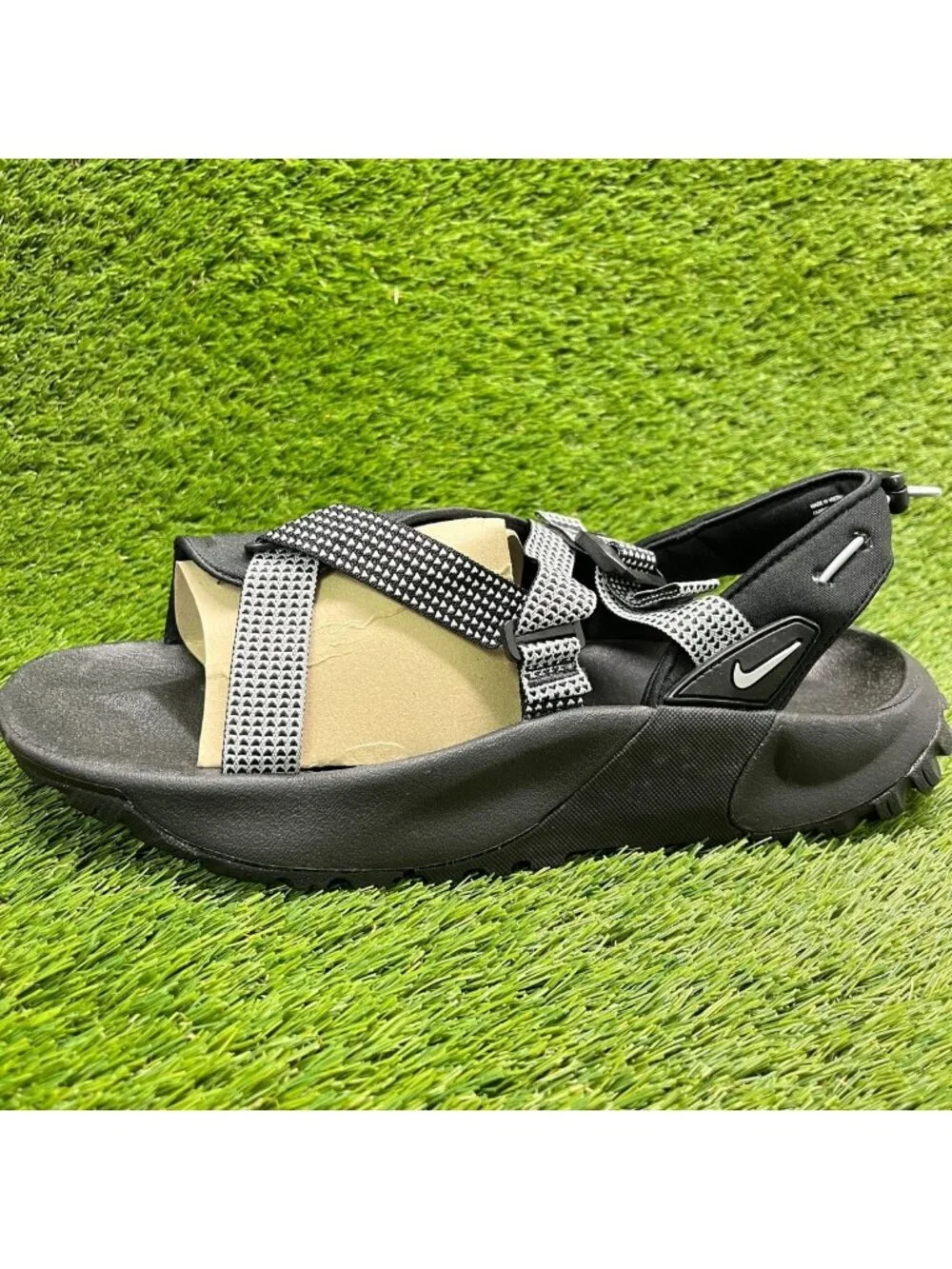 Nike Oneonta Mens Size 14 Black White Beach Outdoor Walking Strappy Sandals